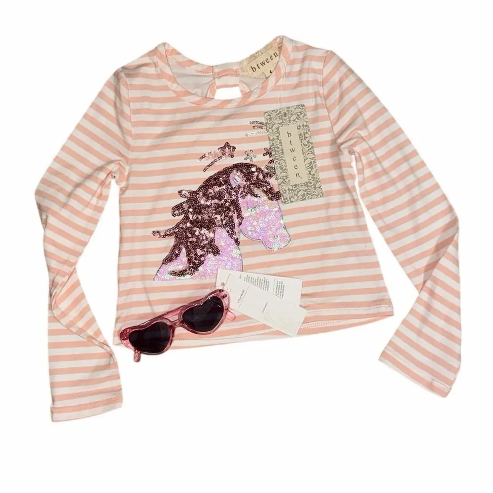 Btween/Janie & Jack Unicorn Pink Outfit.Skirt,Top,Sunglasses(Size 4)